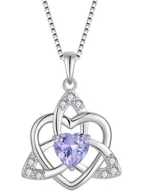 Sterling Silver Celtic Knot Birthstone Necklace for Women - Elegant Jewelry Gift